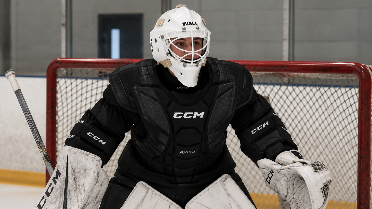 WaLL Torwartmaske Senior Weiß – Eishockey Goalie Helm